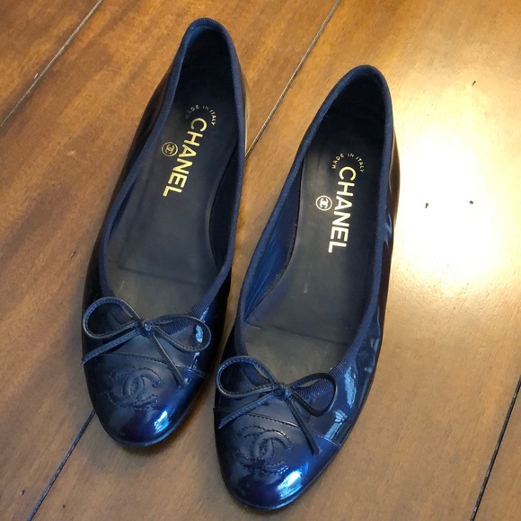 navy patent leather flats